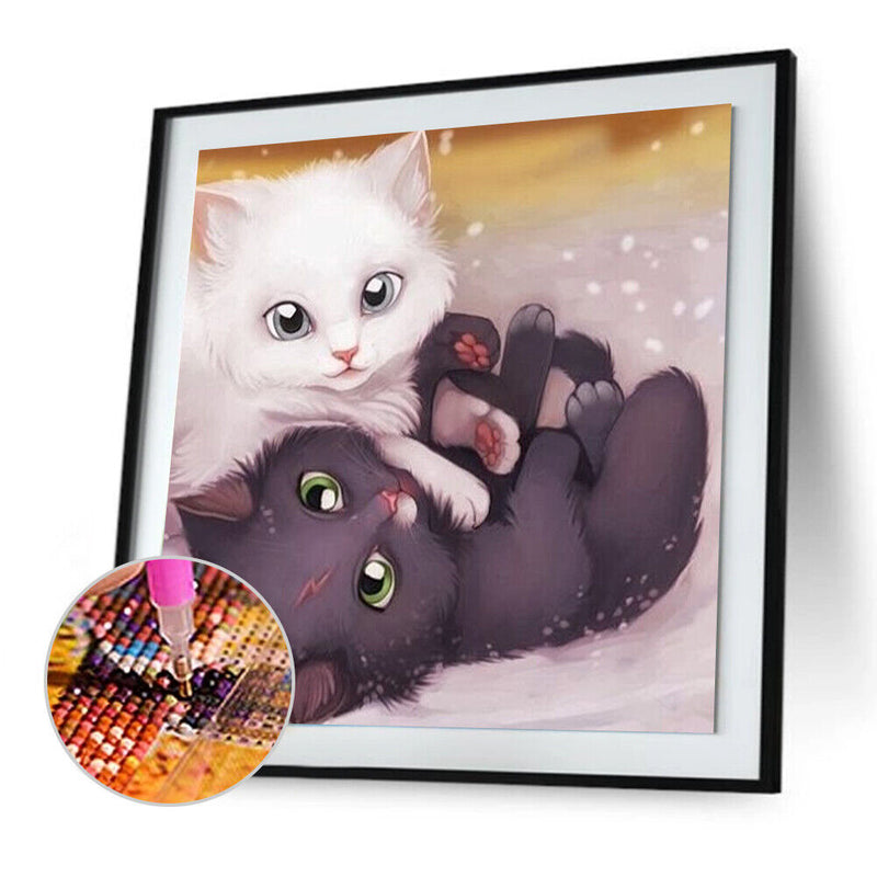 5D Diamond Painting Cute Cats Full Round Mosaic Canvas Picture DIY Home Decor