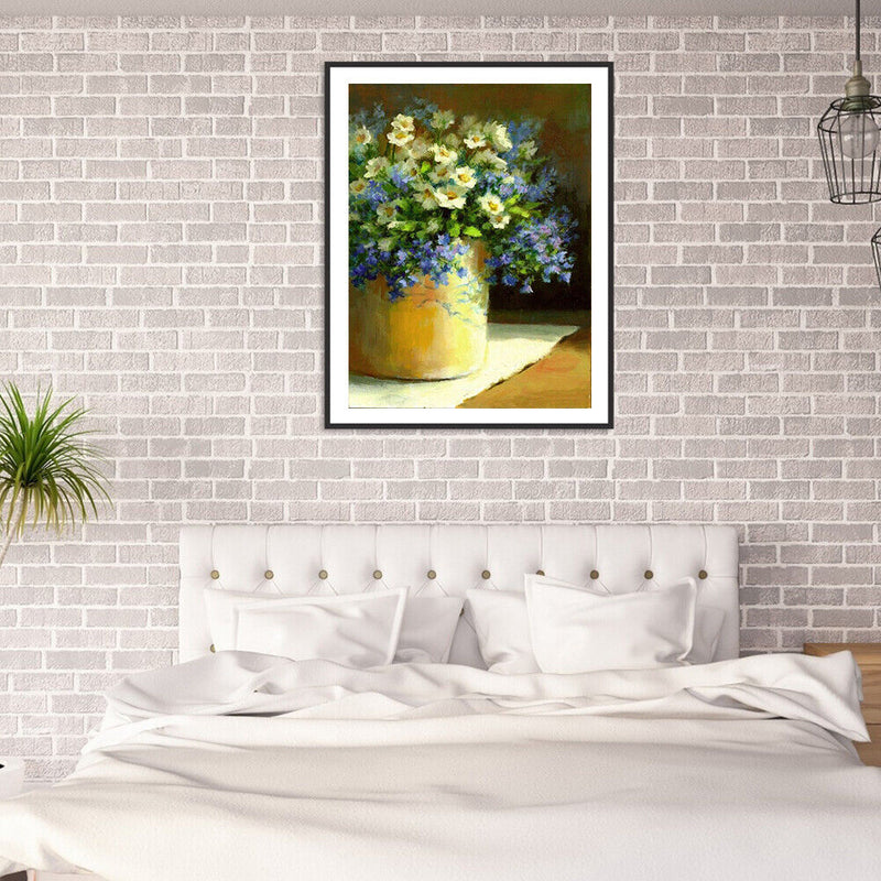 Flowers Oil Paint By Numbers Kits for Adults Children Hand Painted Wall Art Vase