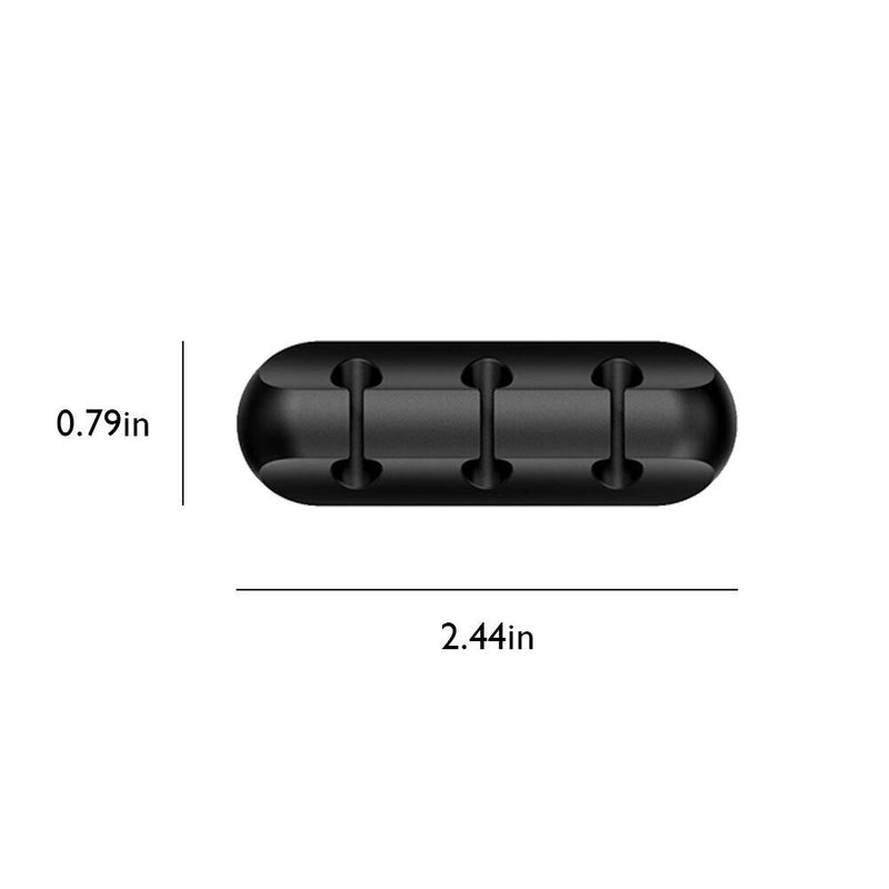 Silicone USB Cable Organizer Winder Desktop Tidy Management Holder (3 Clip)