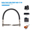 Right Angle 15cm 6.35mm Male to Male Guitar Patch Cable for Effect Pedals Newly