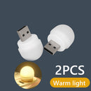 USB Plug Lamp Computer Mobile Power Charging USB Night Light (2pcs-Warm) Newly