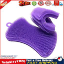Silicone Dish Washing Brush Pot Pan Dish Sponge Cleaner Scrubber (Purple) Newly