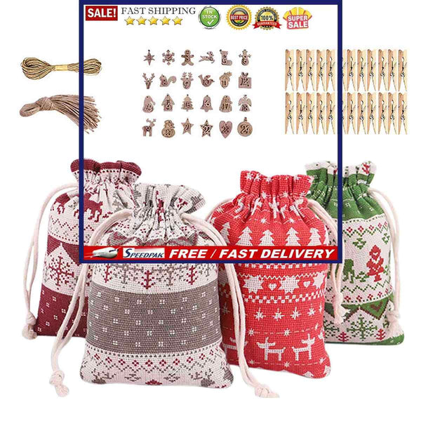 Christmas Burlap Bags with Drawstring Packaging Burlap Pouches Xmas Gift Bags