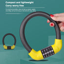5-Digit Bike Combination Locks Scooter Wire Lock (Black+Yellow 17.2x400mm) Newly