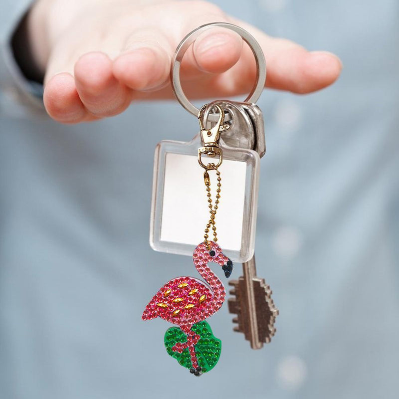 4pcs Full Drill Special Shaped Diamond Painting Bird Shape Key Ring Gift Newly