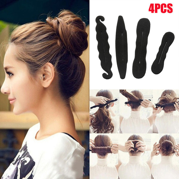 DIY Bun Updo Ponytail Maker Sponge Hair Braid Tool Set Donut Foam Twist