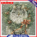 Diamond Painting 5D Full Round Drill Mosaic DIY Wreath Cat Wall Decorations Kit