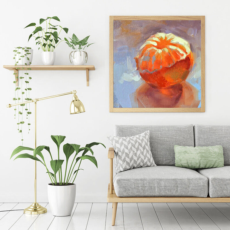 Oil Paint By Numbers Orange Frameless Picture Craft Kit for Home Living Room