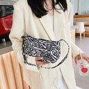 Retro Women Animal Pattern Print Underarm Shoulder Bag Handbags (Zebra)