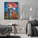 HandPainted Oil Paint Kill Time Picture Colouring Craft Veterans Salute Ban