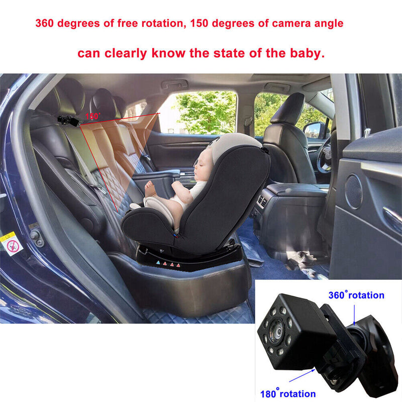 Baby Car Mirror Infant Rear Display View Camera 4.3 Inch Folding Display Screen