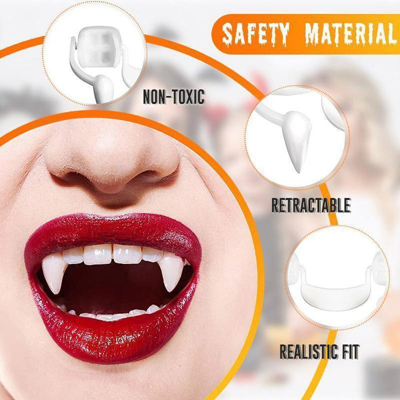 Zombie Teeth Retractable Dentures Tooth Vampire Fangs Halloween Vampire Teeth