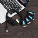 PL2303 Chipset 4 Port USB to RS-232 9-Pin DB9 Serial Cable Male A Adapter