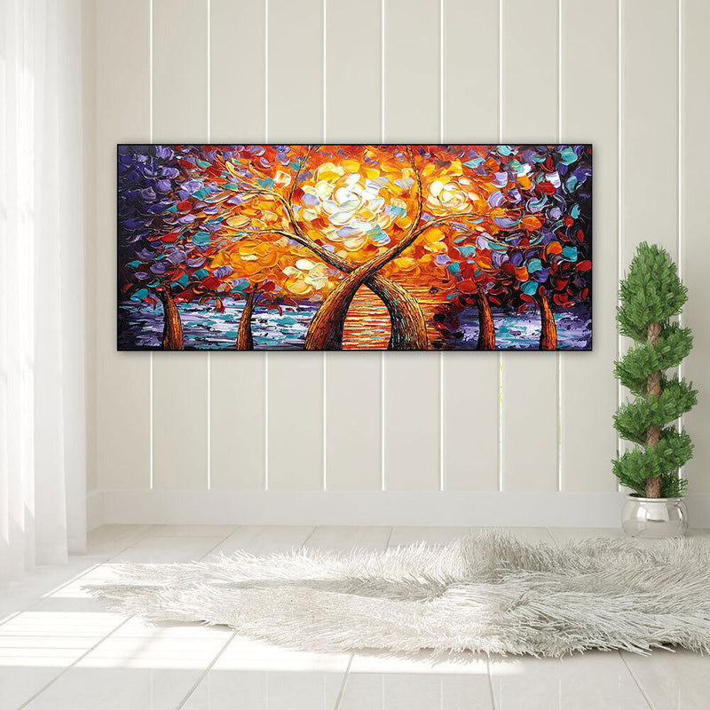 Flower Tree by Lake Oil Paint By Numbers Kits Picture Wall DIY Home Decorat
