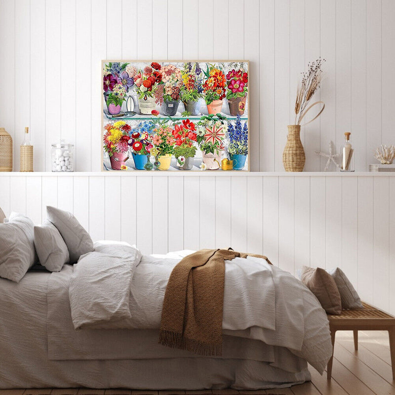 Potted Flower Oil Paint By Numbers Kits Coloring Drawing for Adults Children
