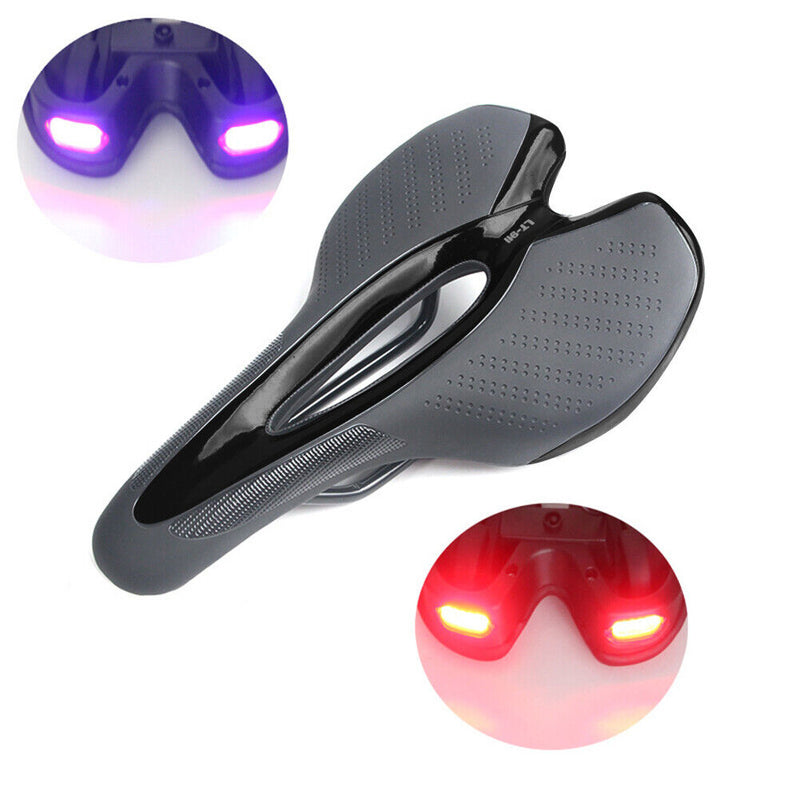 Bicycle Saddle with USB Charging Rear Light MTB Road Bike Lights Seat Cushion