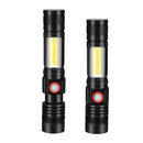 COB Work Flashlight 4 Mode Waterproof Zoom Torch for Outdoor Camping Emergency
