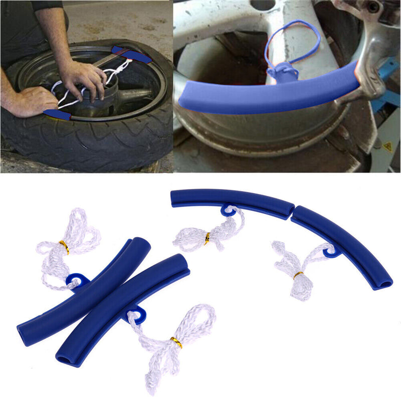 2pcs Motorcycle Saver Changing Tyre Tire Wheel Rim Edge Protectors (Blue) Newly