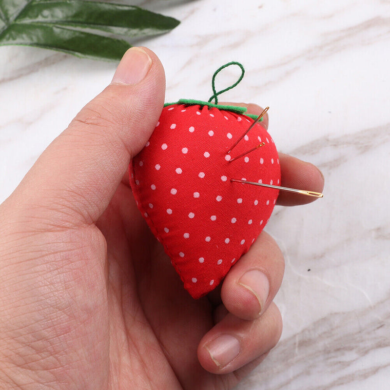 Manual Needle Insert Bag Strawberry Cross Stitch Embroidery Pin Cushion Holder