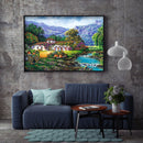 5D Diamond Painting DIY House by the river Full Round Drill Rhinestone