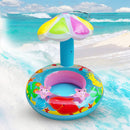 Baby Swimming Ring Cartoon Inflatable Infant Toddler Float Circle (Blue)