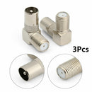 Satellite Coax Connectors Right Angled F Female To TV Male Aerial Male Adapter