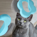 Pet Massage Brush Shell Shaped Handle Pet Grooming Tool for Cats (Blue)