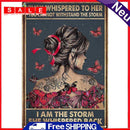 Butterfly Girl Sheet Metal Drawing Metal Painting Tin Wall Poster for Bedroom