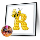 5D DIY Diamond Painting Kits Bee Letter R Full Round Drill Wall Decor Art Cra