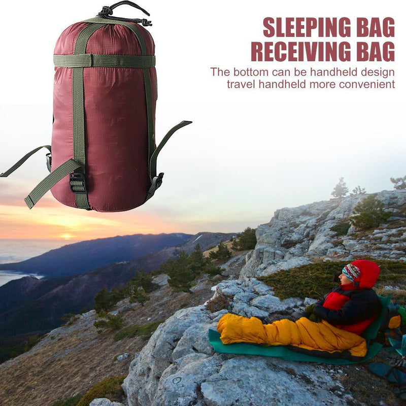 Camping Sleeping Bag Compression Bags Hammock Storage Packs (Wine Red)