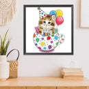 Cartoon Kitten Stamped Cross Stitch Kits DIY Pre-Printed Fabric Embroidery 11CT