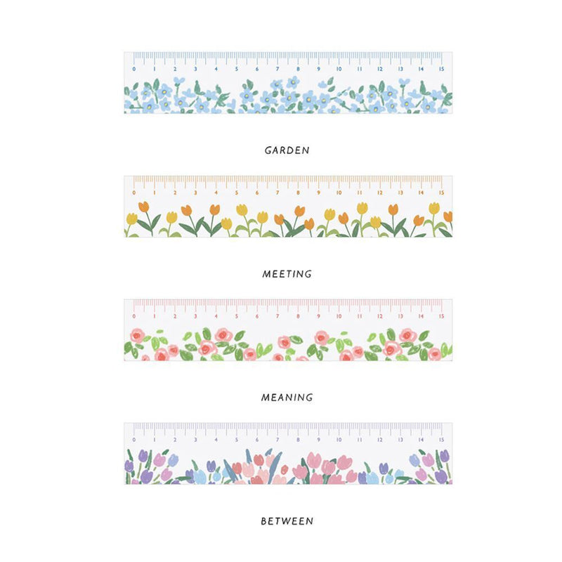 Delicate Floral DIY Ruler Creative Stationery Drawing Tools Multi-function