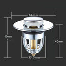 Sink Drain Plug With Anti-clogging Basket Wash Basin Bounce Drain Filter