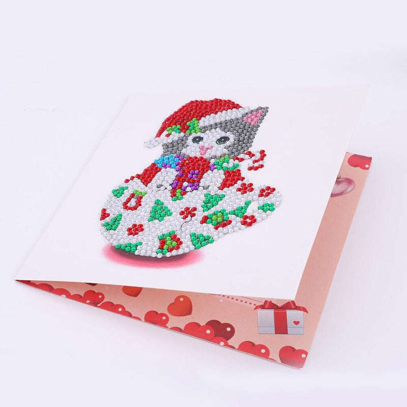 Greeting Cards Cat Special Shaped Bright Diamond Painting DIY Kit (KP004) Newly