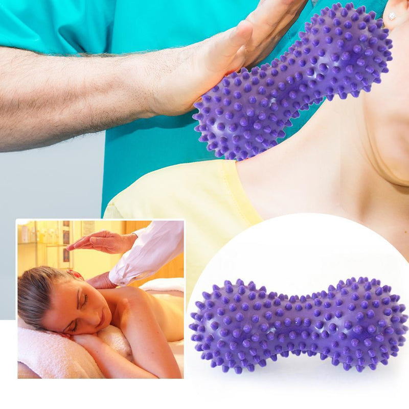 Peanut Shape Massage Fitness Ball Stress Relax Body Spiky Massager (Purple)