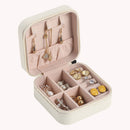 Portable Jewelry Storage Box Earrings Necklace Ring Display Case (White)