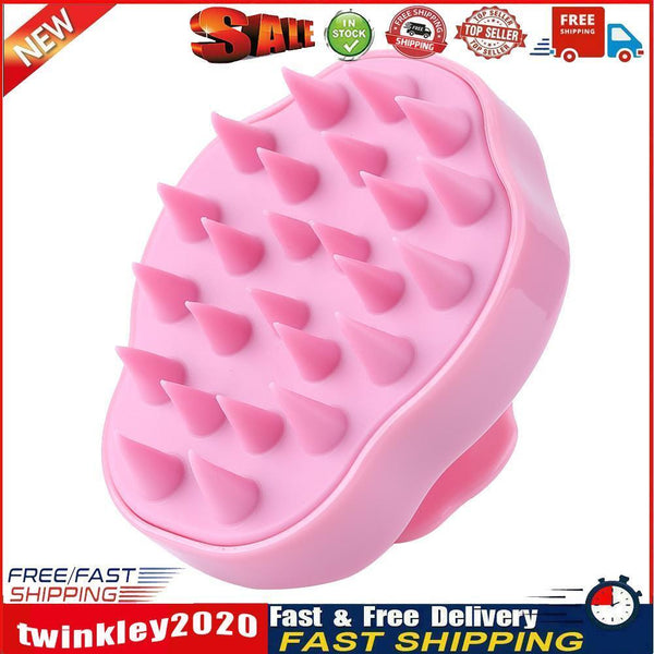 Silicone Scalp Massage Shampoo Brush Body Brush Hair Comb (Pink) Newly