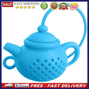 Teapot Shape Tea Bag Strainer Infuser Silicone Leaf Filter Diffuser (Blue)