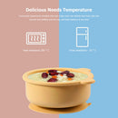 Kids Silicone Plate Baby Bowl with Suction Non-Slip BPA Free Dish (Yellow) Newly