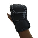2pcs Boxing Gloves Muay Thai Training Half Finger Gloves (Tiger Claw Black)
