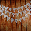 12 Flags White Lace Flag Banner  Pennant Wedding/Birthday Party Decor