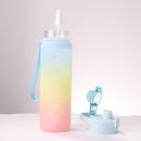 Outdoor Water Bottle with Straw BPA Free Gradient Drinking Cup (Green) Newly