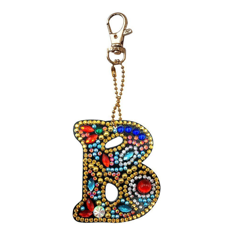 DIY Key Chain Diamond Painting Letters Women Bag Keyring Pendant Gift (B) Newly