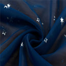 Star Print Tulle Curtains Window Drapes Sheer Purdah for Home(Dark Blue)