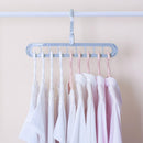 Clothes Wardrobe Hanger Hook Clothing Hanging Rack Shelf Organizer (Blue)