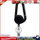 Retractable Key Ring Lanyard Camping Pull Carabiner Rope Buckles (Black) Newly