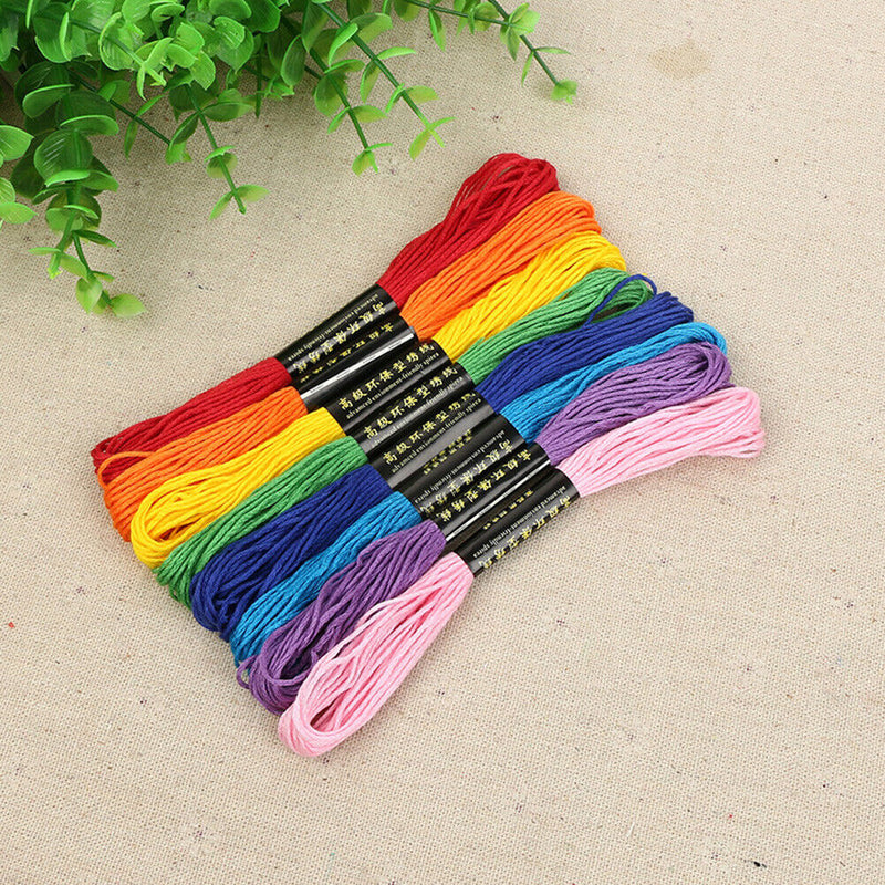 24 Farben Threads Cross Stitch Baumwolle Stickerei Thread Zahnseide Nähen Sträng