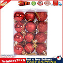 24pcs/box Christmas Balls 3cm Hanging Shopping Mall Ceiling Ornament (C) Newly