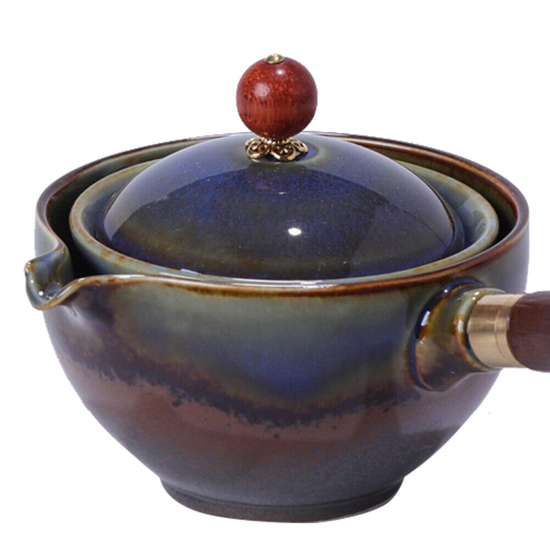 Portable Chinese Gongfu Kung Fu Tea Set Rotating Ceramic Teapot Teaware (G)