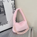 Casual Chain Underarm Bags Solid Shoulder Handbag Thick Chain Travel Daily Purse